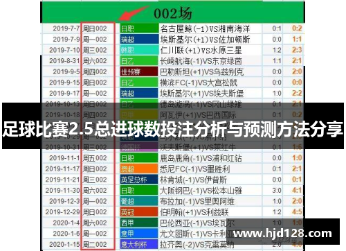 足球比赛2.5总进球数投注分析与预测方法分享